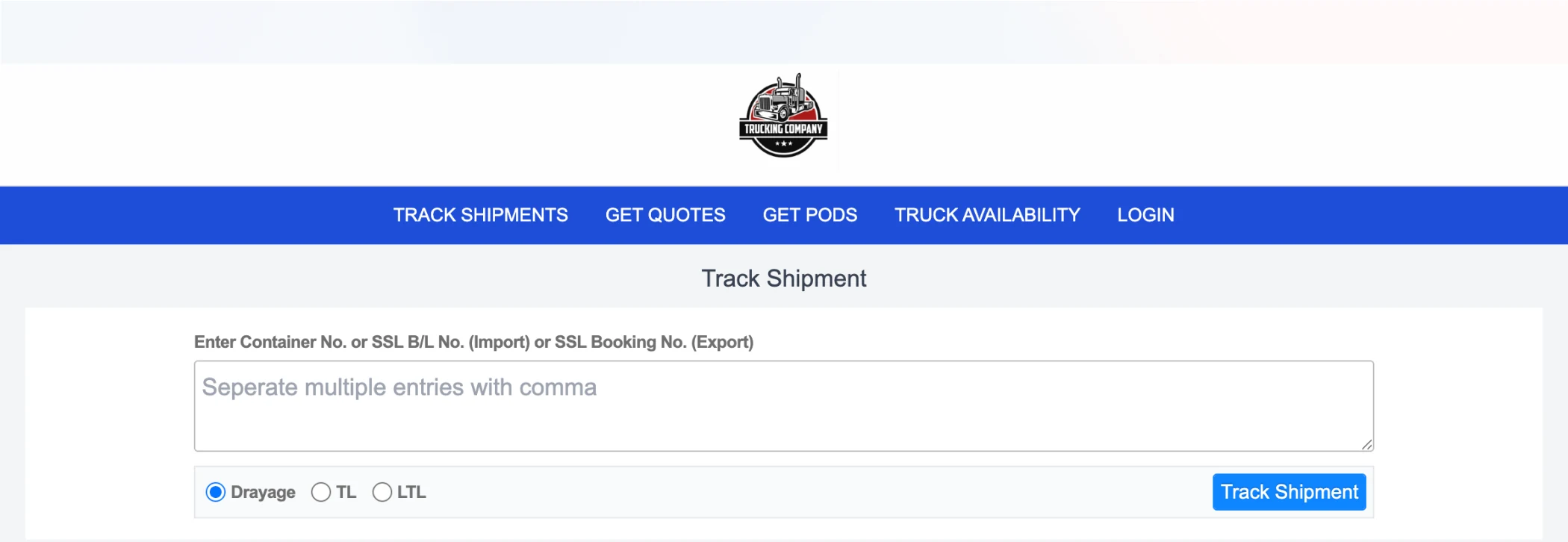 Track Shipment widget dispatch board